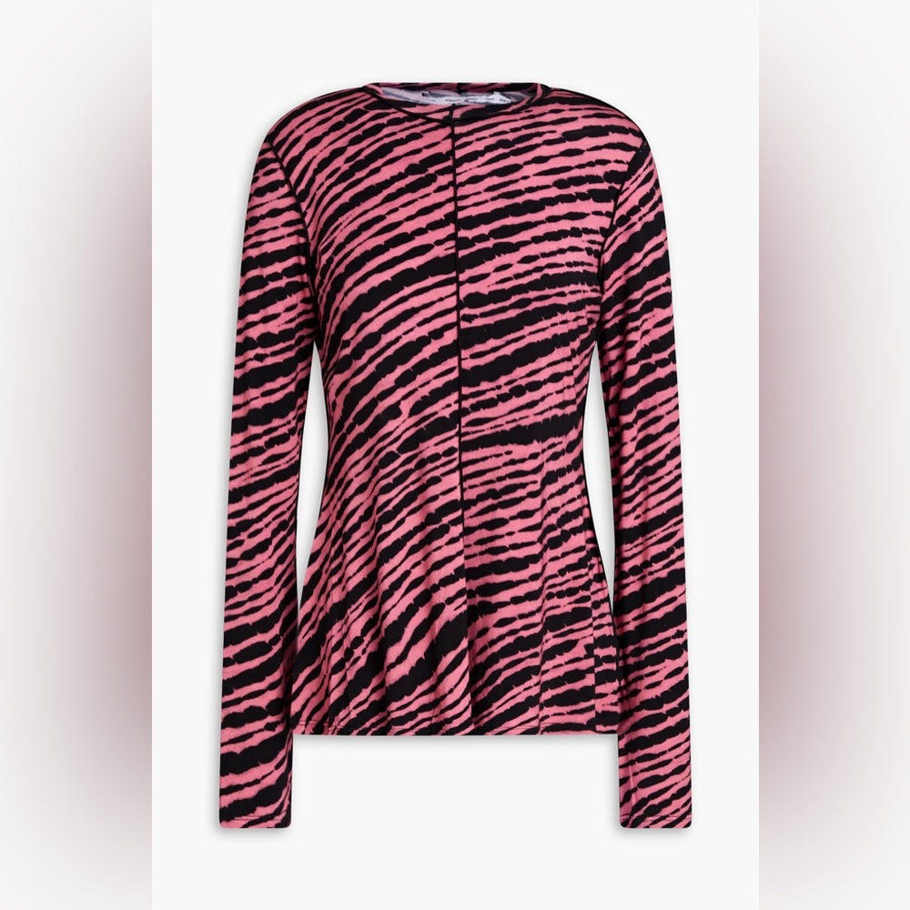 Proenza Schouler Pink and Black Long-Sleeve Top